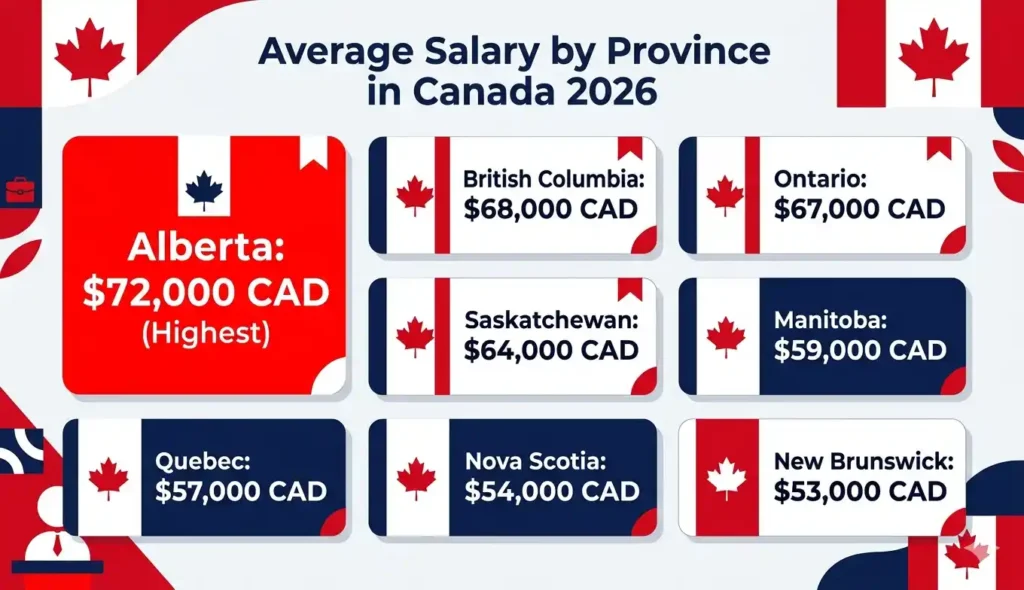 Average Salary by Province in Canada 2026