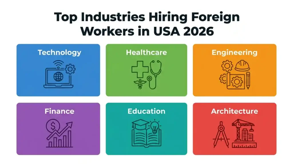 Top industries offering USA visa sponsorship jobs for skilled workers in 2026 technology healthcare engineering finance