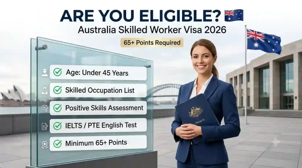 Australia Skilled Worker Visa eligibility requirements with checklist