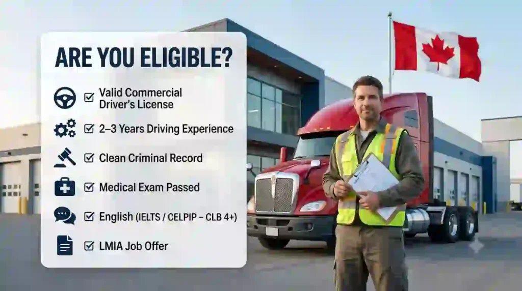 check Eligibility for trucking jobs in canada