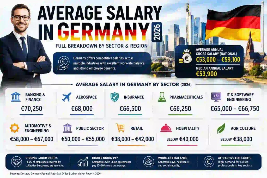 Average Salary in Germany 2026 Full Breakdown by Sector and Region
