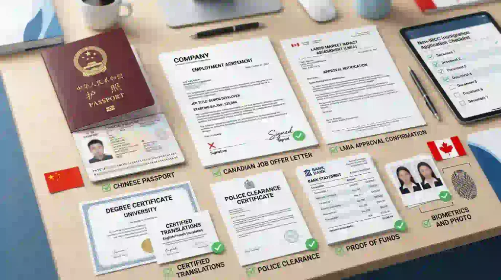 Documents Checklist for a Canada Work Visa From China