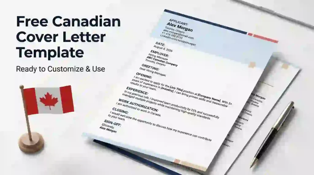 Free Canadian cover letter template for job applications in 2026